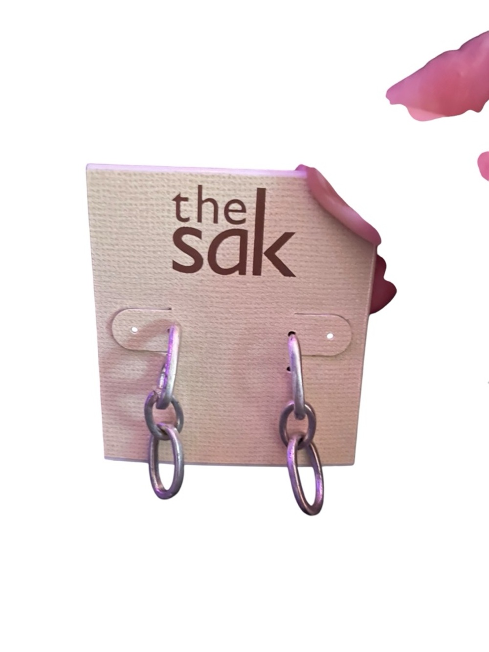 NWT The Sak Silver-Tone Interlinked Triple Hoop Drop Earrings SE01914 - Picture 4 of 8